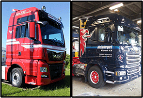 Reklamer til lastbiler | Folie til Lastvogn | Lastbil dekoration | Skilte til lastbil | lastvogn reklame | Kvalitetsfolie| | Hele jylland | Skilte Design Randers ApS